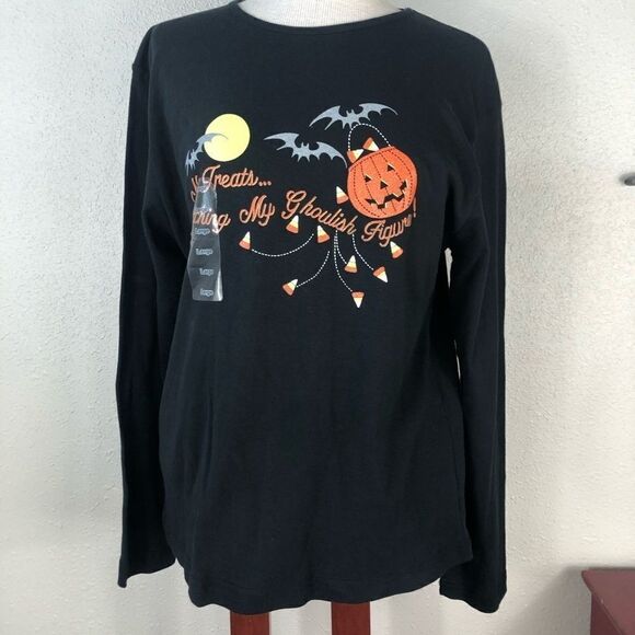 NWT Halloween Themed Long Sleeve T Shirt Size L - Picture 1 of 6